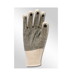 Cotton Knitted Hosiery Hand Gloves with PVC Dots
