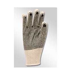 Cotton Knitted Hosiery Hand Gloves with PVC Dots